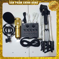COMBO MIC THU ÂM BM900-SOUND CARD V8 Blt kèm gậy trippod 3110