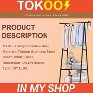 Rack Home Living Triangle Cloth Rack Almari Rak Baju Wordrobe with Wheel Cloth Storage Rack Rak Besi