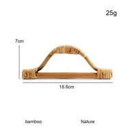 2/4/6PCS Natural Rattan and Bamboo Handle Wrist Bag Woven Bag Detachable Sewn Decorative Handle Fram