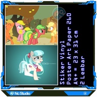Poster Sticker My Little Pony A4 2 Sheets Animation Movie Kids Tv Event Sticker Vinyl ArtPaper Wall 