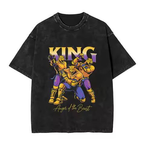 T-Tekken 8 King T Shirt Men's 100% Cotton Humor T-Shirts Round Neck Tees Short Sleeve Clothes Gift I