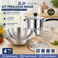 BD 555 Frying Pan + 4-in-1 Stainless Steel Pan Package - Multipurpose