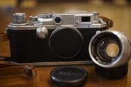 收藏經典 CANON IIF2 RF旁軸連動測距相機+銀鏡 L39/LTM 50mm F1.8 Leica 612