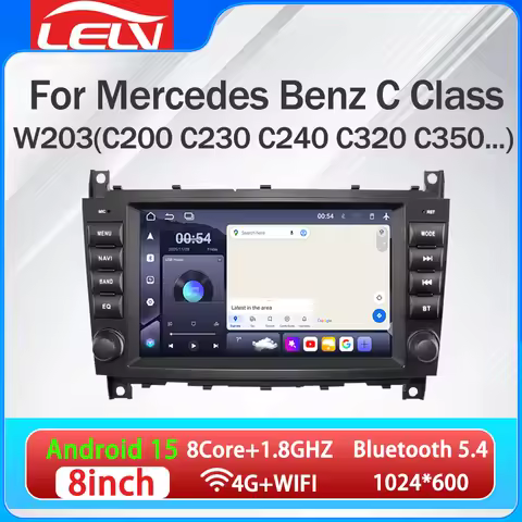 LELV 8'' Multimedia Player for Mercedes Benz C Class W203 CarPlay Android Auto GPS Navigation Blueto
