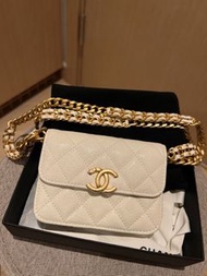 Chanel bag 經典米白色小廢包 99%new