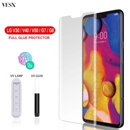 LG V40 V50 V30 Plus G7 G8 Velvet ThinQ H930 H931 UV Liquid Glue Full Tempered Glass Screen Protector Film