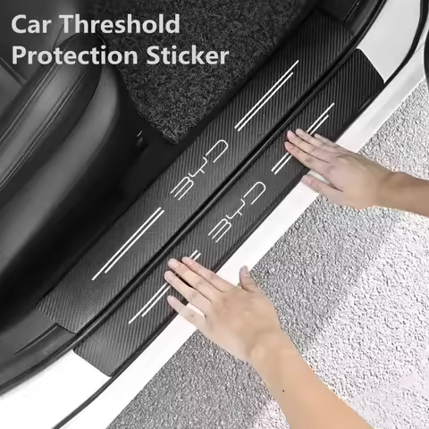 Car Threshold Stickers Carbon Fiber Protective Film For BYD Tang F3 E6 Atto 3 Yuan Plus Song Max F0 