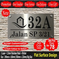S3 Stainless Steel + Sticker House Number Plate (NO RETURN, REFUND &amp; CANCELLATION)(CUSTOM MADE ITEM)