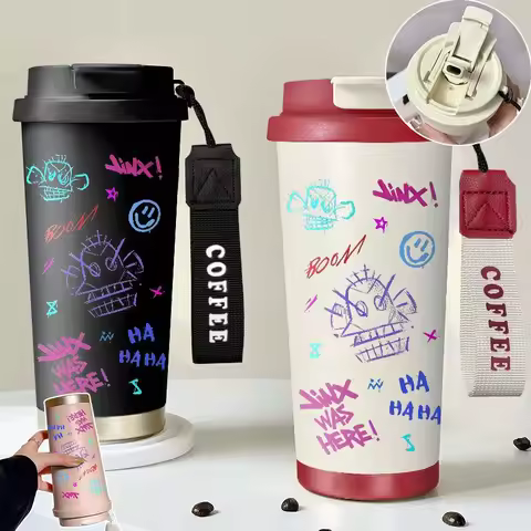 530ml Arcane Jinx Thermo Cafe Coffee Mug Car Thermos Mug Leakproof Travel Thermo Cup for Tea Water C