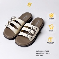 Women's 2cm flat sandals with 3-buckle straps - PJ - (847nhua)