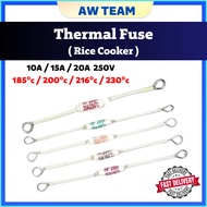 10A / 15A / 20A 250V Thermal Fuse Rice Cooker 185°c  200°c  216°c  230°c