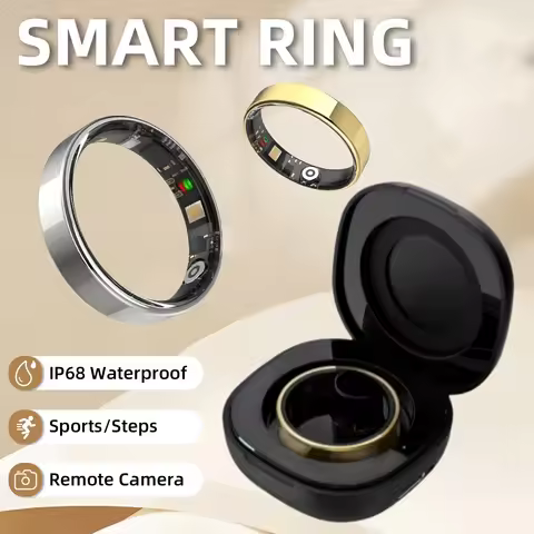 R09 Smart Ring Men Women with Charging Case,Heart Rate Blood Oxygen,Skin Temperature Monitor 5ATM Wa