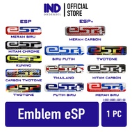 Emblem 3D eSP Esp+ Stiker Sticker Timbul Logo Thailand Twotone Kuning Hitam Chome Biru Muncul Tutup