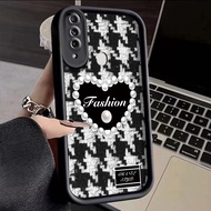 Casing Hp OPPO A31 2020 A8 Case Pola hati kupu-kupu yang modis silikon hitam dan putih Softcase Casi