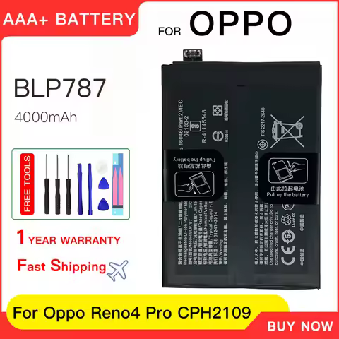 Genuine Battery mobile 4000mAh BLP787 Mobile Phone Battery For Oppo Reno 4 Reno4 Pro CPH2109 Batteri