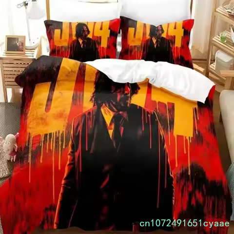 3D HD Printed Movie John Wick Bedding Sets John Wick Duvet Cover Bed Set Quilt Cover Pillowcase Comf