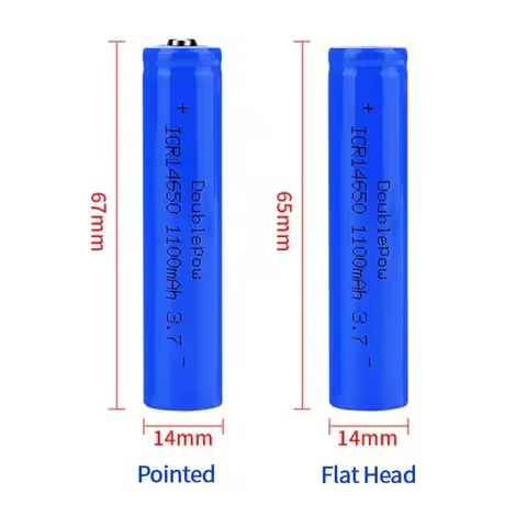 14650 1100mAh 3.7V Rechargeable Li-ion Battery for LED Flashlight, Small Power Tools, DIY Electronic