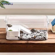 [vsrhkq] Turtle Tank Reptile Habitat Breeding Accessories Feeding Box Terrapin Interior Decor Climbi