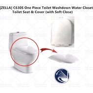 ZELLA SC-630 Toilet Seat & Cover with Soft Close for One Piece Toilet Washdown Water Closet (S-TRAP)