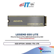 ADATA LEGEND 850 LITE PCIe 4.0 Gen4 x4 M.2 2280 Solid State Drive SSD ( 500GB / 1TB / 2TB ) compatible with PS5 / Playstation 5