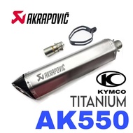 Design AKRAPOVIC Exhaust KYMCO AK550 Slip On Stainless Steel TITANIUM Tabung Ekzos Muffler Akra AK 5
