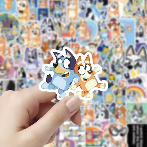Cute Bluey Bingo Puppy Cartoon Stickers Set 50/51/100Pcs Waterproof Sticker Graffiti Decoration Birt