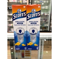 SCOTT'S Emulsion Original 400ml | Minyak Hati Ikan Kod dengan DHA & EPA | Kanak-kanak & Dewasa | Vit