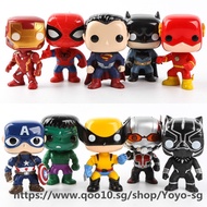 FUNKO POP 10pcs/set DC Justice League &amp;amp  Marvel Avengers Hulk Iron Man Spiderman Logan Model Acti