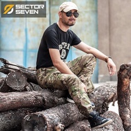 Zone 7 + IX12กางเกงลำลองยุทธวิธีหมุนแฟชั่นลายพรางกางเกงคาร์โก้ผูกข้างถนน