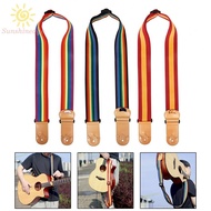 Colorful Ukulele Guitar Strap Cotton Adjustaable Shoulder Strap Hold Guitar Pick