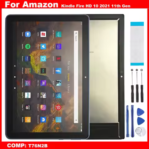 Ori For Amazon Kindle Fire HD 10 HD10 11th Gen 2021 10.1" T76N2B T76N2P LCD Display Touch Screen Dig
