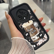 Case For OPPO Reno 12F 4G 12F 5G F27 5G Summer Coffee Phone Three-Color Silicone Shockproof