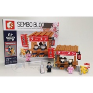 Ready Stock Sembo Block Japan Street Series Lego Building Blocks Educational Toys - 601068 Chinese Cuisine