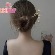 [risingmpS] Vintage Chinese Style Hanfu Hair Stick Women Metal Flower Hair Fork Hair Chops Hairpin Woman Jewelry Hair Clip Accessories