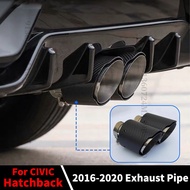 Carbon Fiber Body Kit Exhaust Tip Pipe End Tail Mouth Tuning For Honda CIVIC FK7 Hatchback 2016-2020