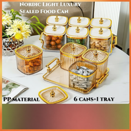 Balang Kuih Raya Food Jar Sealed Can Comes with Tray Snack Storage Jar Nut Jar Candy Container with 