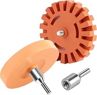 Pack of 2 Foil Eraser with Adapter, Sticker Eraser Disc Rubber for Removing Foiling, Adhesive Residu