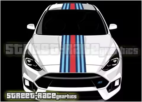 For Ford Martini OTT002 racing stripes vinyl graphics stickers Fiesta Ka Focus