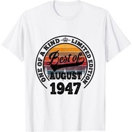 Best Of August 1947 75Th Birthday For 75 Years Old T-Shirt