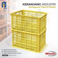 Miracle Yellow Plastic Crate Industrial Container Basket