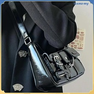 [LsxmzMY] PU Y2K Zipper Shoulder Bag Tote Bag Handbag Handbag Chain