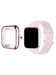 2入組運動手環，適用於Apple Watch手環38mm 40mm 41mm 42mm 44mm 45mm 49mm，彩色多用途柔軟矽膠防水帶，適用於Apple Watch Apple Watch 9系列Ultra 8 7 6 5 4 3 2 1 SE女性男性，Apple Watch Case，柔軟的高清高靈敏度屏幕保護貼，由TPU防摔保護殼全面環繞