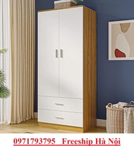 Tủ quần áo gỗ MDF phủ melamine cao cấp cửa mở phối màu hiện đại