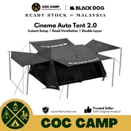 Blackdog Cinema Auto Tent 2.0 Large 1 Bedroom 1 Living Room Black Coating Pop Up Instant Camping Out