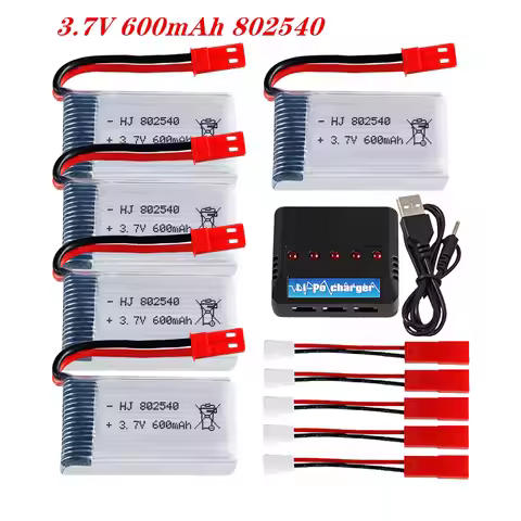 3.7v 600mAh Lipo Battery And Jst Plug For 1315S HJ819 HJ818 509W DFDF161 X400 X500 X800 RC Quadcopte