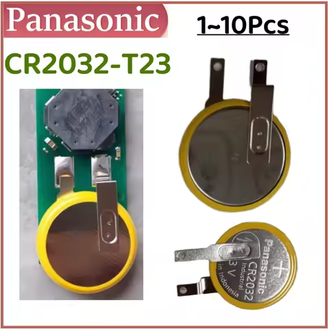 1-10Pcs Original Panasonic CR2032 T23 For VOLVO Waterproof Key battery 2032 With leg foot 3V lithium