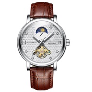 TEVISE T612นาฬิกากลไกผู้ชายหนังยอดนิยมเคลื่อนไหวอัตโนมัติเต็มรูปแบบ