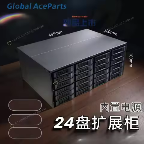 Metal M424 4U Rackmount Chassis 24 Bay 12G SAS Storage Expansion Cabinet NAS Server Case Built-in Po