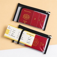 Transparent PVC Passport Holder Waterproof Zipper Pouch Travel Document Bag Boarding Pass Ticket Sto