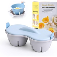 Egg Poacher Microwave, 2 Egg Capacity Microwave Egg Cooker, Poached Egg Maker Dishwasher Safe Design